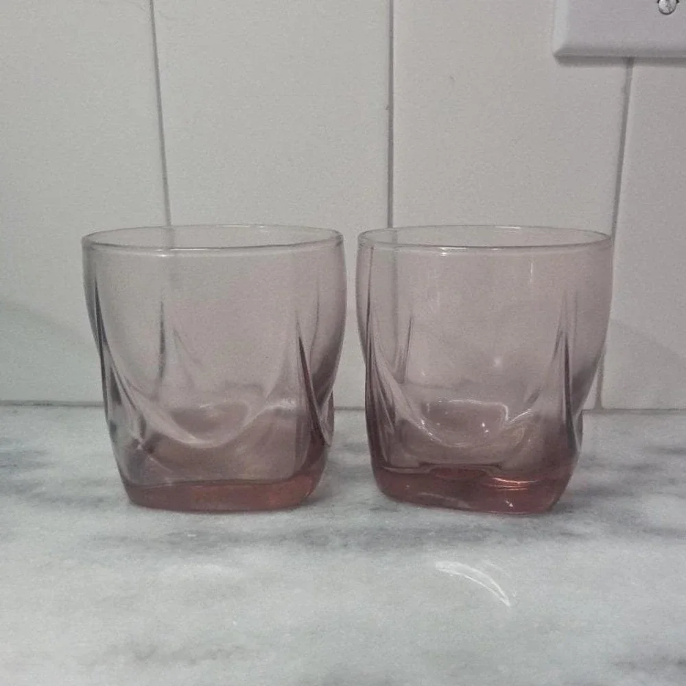 Libbey Imperial Plum Old Fashioned Glasses, Set of 2 Drape Style Whiskey Tumbler